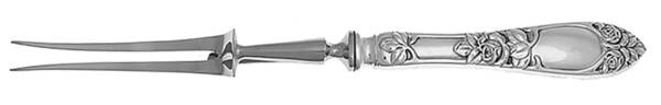 Embossed Rose (Sterling) Large Stainless-Prong Roast Carving Fork