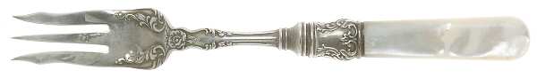 Pearl Handle 6 (Sterling) Short Pearl Handle Pickle Olive Fork