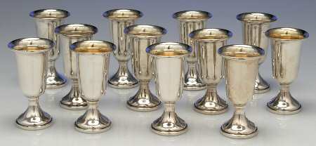 58 (Sterling, Hollowware) Weighted Cordial - Set of 12