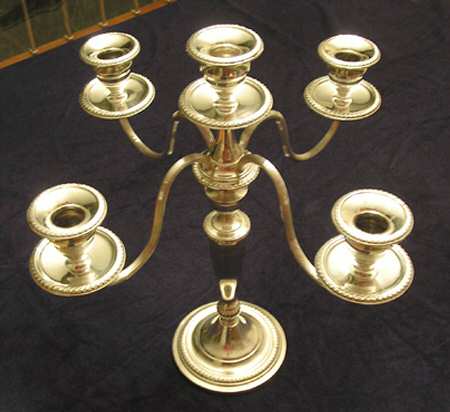 263 (Sterling, Hollowware) Weighted 5 Light Candelabra