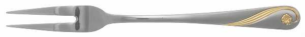 M4S2 (Stainless, Gold Acct, 18-0) Medium 2-Tine Cold Meat Serving Fork