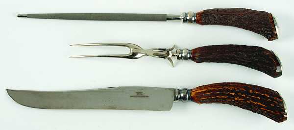 MCU8 (Sterling) Large 3-Piece Roast Carving Set w/ Stainless Blade