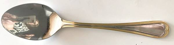 MBZ1 (Stainless, Gold Accent) Place/Oval Soup Spoon