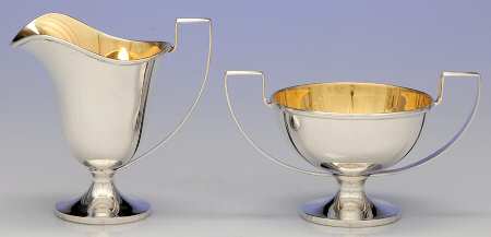 959 (Sterling, Hollowware) Mini Sterling Creamer and Open Sugar