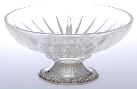 Sterling Hollowware Glass Compote & Weighted Sterling Base