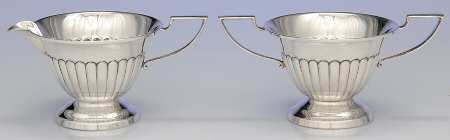 553 (Sterling, Hollowware) Creamer & Open Sugar Set