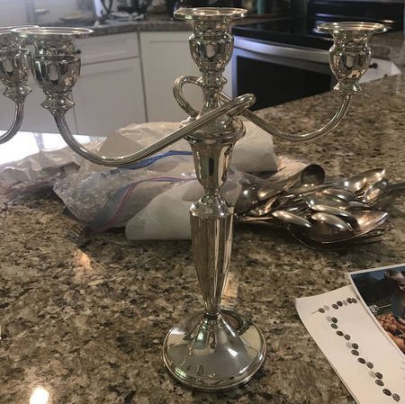 470 (Sterling, Hollowware) 11" Weighted 3 Light Candelabra