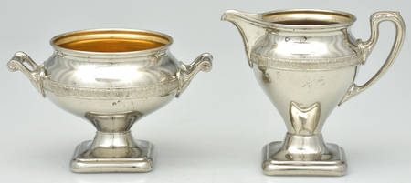 Silverplate Hollowware Creamer & Open Sugar Set