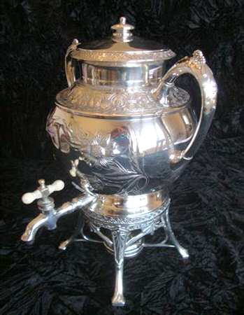 1041 (Silverplate, Hollowware) Samovar with attached Stand and Burner