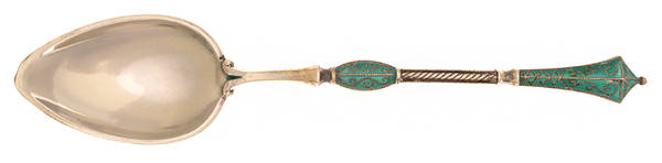 Enameled Sterling Flatware Individual Enamel Ice Cream Spoon
