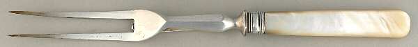 Pearl Handle11 (Sliverplate) Large Stainless-Prong Roast Carving Fork