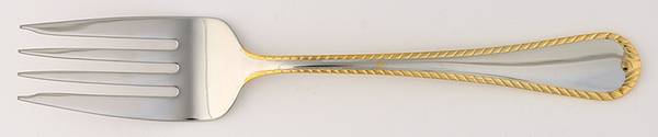 Cameo Gold (Stainless) Medium Solid Cold Meat Serving Fork
