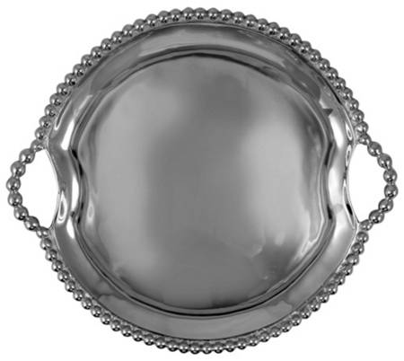 String of Pearls (Aluminum, Hollowware) 16" Round Handled Tray