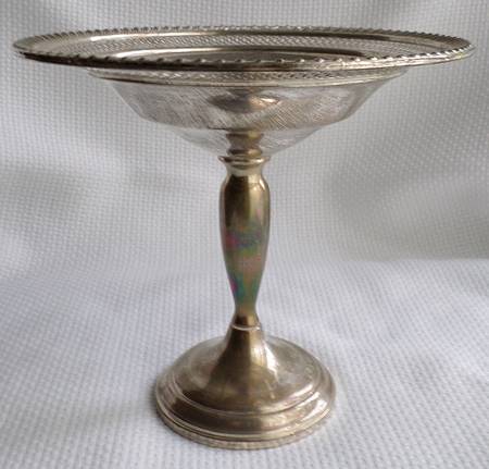 673 (Sterling, Hollowware) Weighted Round Compote (Height X Width)
