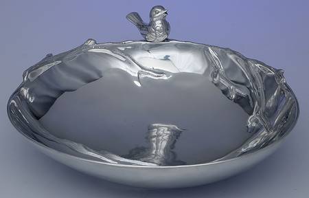 Bird & Branch Collection (Aluminum, Hollowware) 13" Salad Serving Bowl