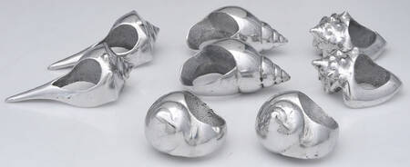 Seaside (Aluminum, Hollowware) Napkin Ring - Set of 8