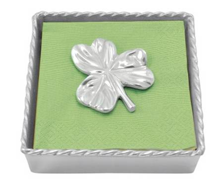 St. Patricks Day (Aluminum, Hollowware) Square Napkin Holder with Weight