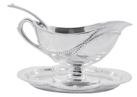 Sueno (Aluminum, Hollowware) Sauce/Gravy Boat W/Ladle & Underplate