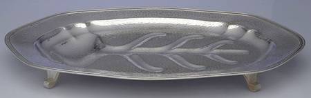 0815 (Silverplate, Hollowware) 20" 4 Toed Meat Platter with Well