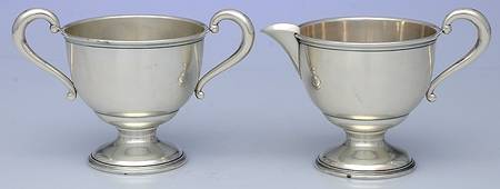 3286 (Sterling, Hollowware) Creamer & Open Sugar Set