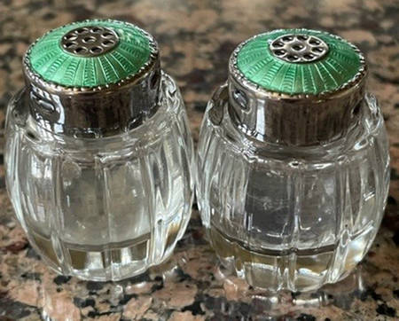 Sterling & Enamel Giftware Individual Salt & Pepper