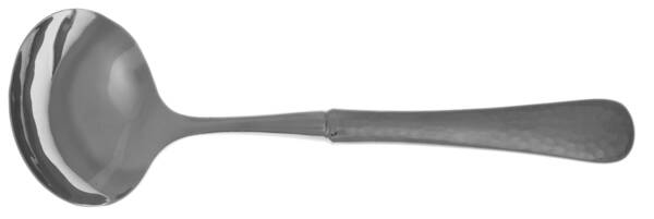 Hammered Opulent (Stainless, Satin Handle) Gravy Ladle with No Spout Stainless Bowl HC