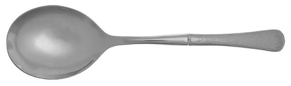 Hammered Opulent (Stainless, Satin Handle) Casserole Spoon with Smooth Stainless Bowl HC