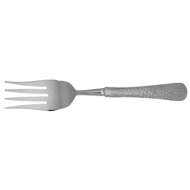 Hammered Opulent (Stainless, Satin Handle) Cold Meat Fork Large, Stainless Tines HC
