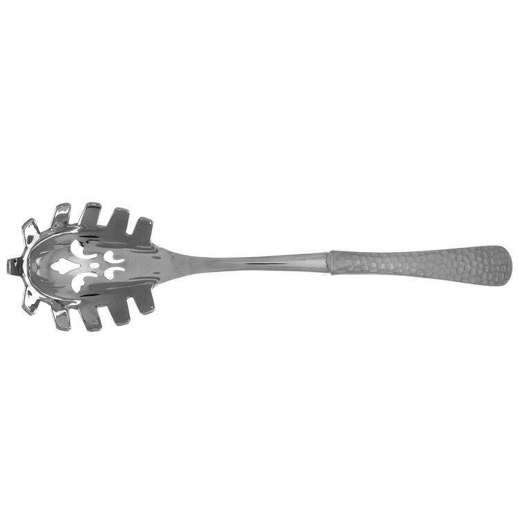 Hammered Opulent (Stainless, Satin Handle) Pasta Server with Stainless Bowl HC