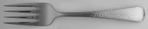 Hammered Opulent (Stainless, Satin Handle) Medium Solid Cold Meat Serving Fork
