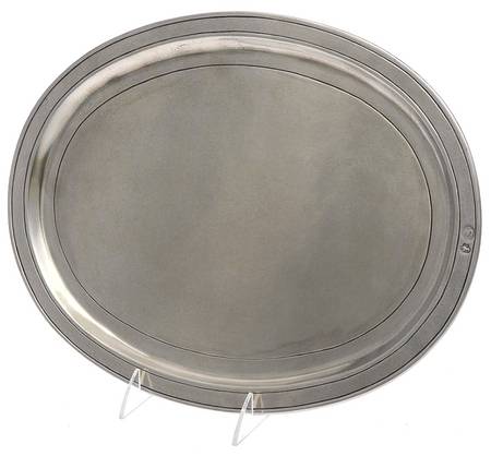 Incised (Pewter, Hollowware) 15" Oval Tray