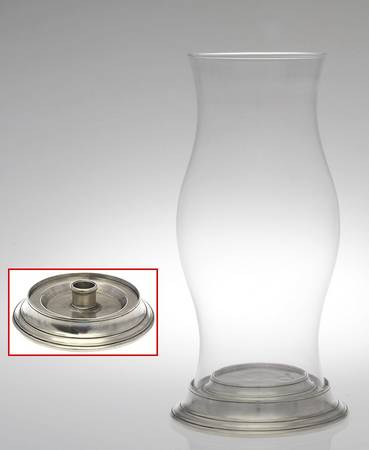 Pewter Hollowware Hurricane Lamp and Globe