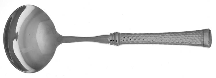 Hammered Harmony (Stainless) Gravy Ladle with No Spout Stainless Bowl HC