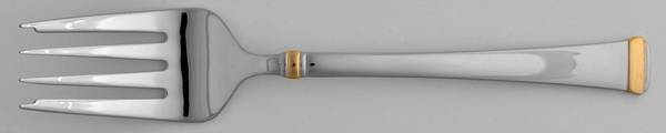 Harmony (Gold Accent, Stainless) Large Solid Cold Meat Serving Fork