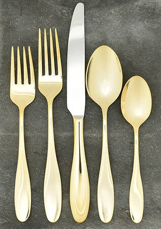 Hamilton (Gold Electroplate) 5 Piece Place Setting