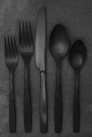Hearth and Hand Matte Black (Stainless) 5 Piece Place Setting