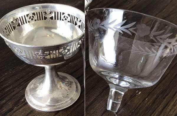 H40 (Sterling, Hollowware) Sherbet & Glass Liner