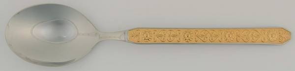 Gold Esperanza (Stainless) Round Bowl Soup Spoon (Gumbo)