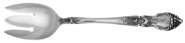 Rose & Leaf (Stainless) Solid Salad Serving Fork
