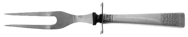 Calvalcade (Silverplate, 1946) Small Steak Carving Fork with Stainless Prongs