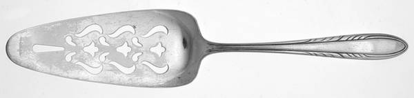 Flame (Silverplate, 1938) Solid Pierced Pie Server by National Silver Co