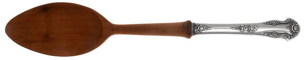 Holiday (Silverplate, 1951) Salad Serving Spoon with Wooden Bowl