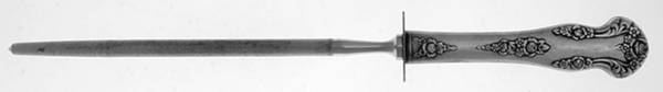 Holiday (Silverplate, 1951) Large Roast Steel Rod Knife Sharpener by National Silver Co