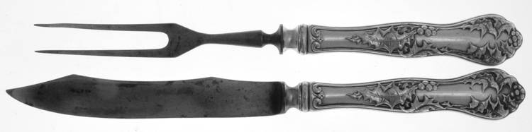 Holly (Silverplate, 1904-1907) Small 2-Piece Steak Carving Set w/Stainless Blade