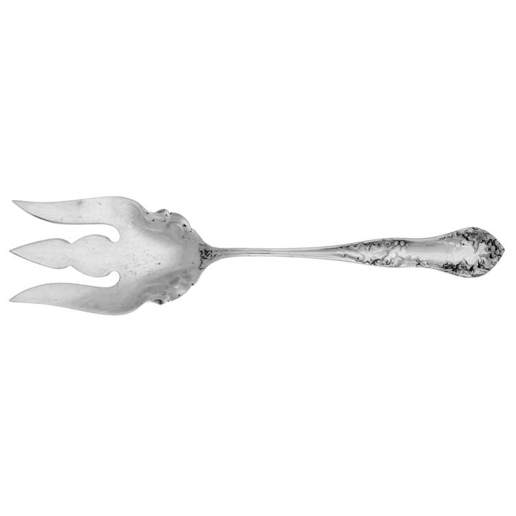 Holly (Silverplate, 1904-1907) Large Solid Cold Meat Serving Fork