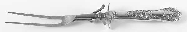 Holly (Silverplate, 1904-1907) Large Stainless-Prong Roast Carving Fork