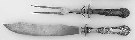 Holly (Silverplate, 1904-1907) Large 2-Piece Roast Carving Set w/Stainless Blade
