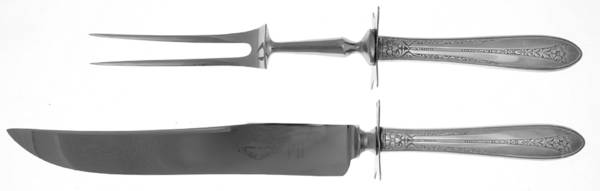 Margaret Rose (Sterling, 1938) 2 Piece Small Carving Set W/ Sterling Guard
