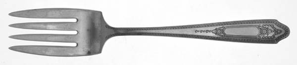 Martinique (Silverplate, 1935) Medium Solid Cold Meat Serving Fork by National Silver Co