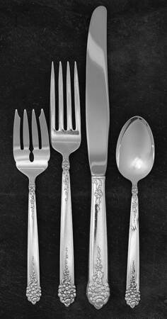 Moss Rose (Silverplate, 1949) 4 Piece Place Setting